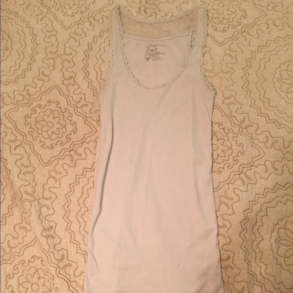 White Tank with Lace Detail